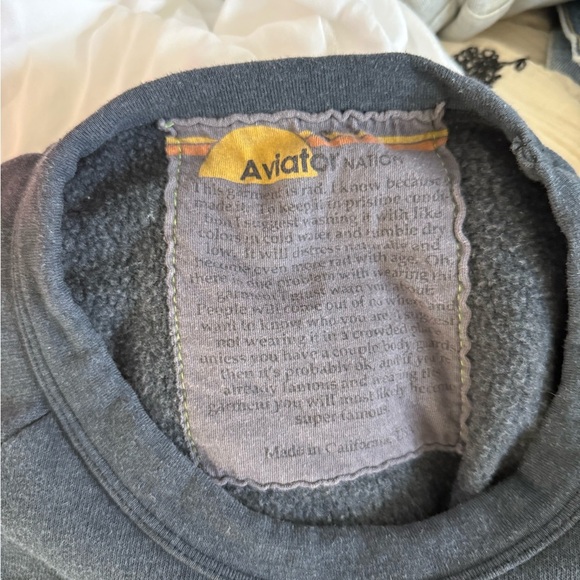 Aviator Nation Bolt Crew Sweatshirt- Charcoal - Picture 4 of 4